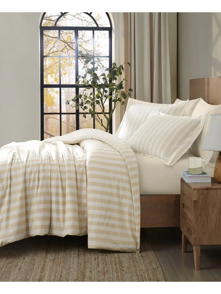 Комплект стеганого одеяла Levi Stripe Brooklyn Loom — изображение 2 из 6, белый слоновая кость