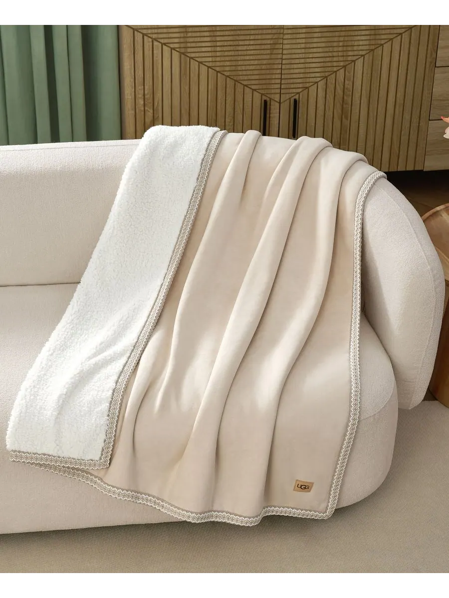 Плед Kirkwood UGG Braid Throw, 50" x 70" — изображение 3 из 9, березовый