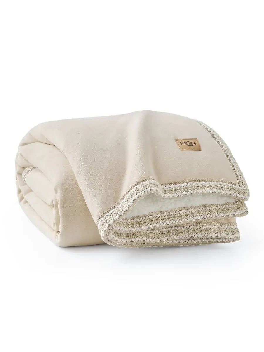 Плед Kirkwood UGG Braid Throw, 50" x 70" — изображение 4 из 9, березовый