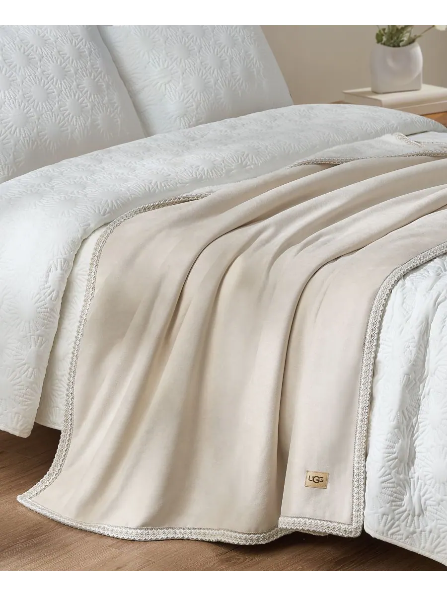 Плед Kirkwood UGG Braid Throw, 50" x 70" — изображение 7 из 9, березовый