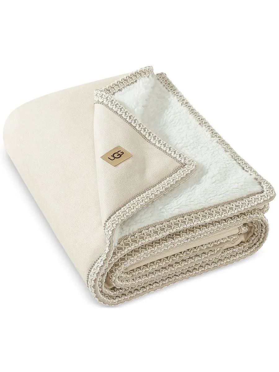 Плед Kirkwood UGG Braid Throw, 50" x 70" — изображение 8 из 9, березовый