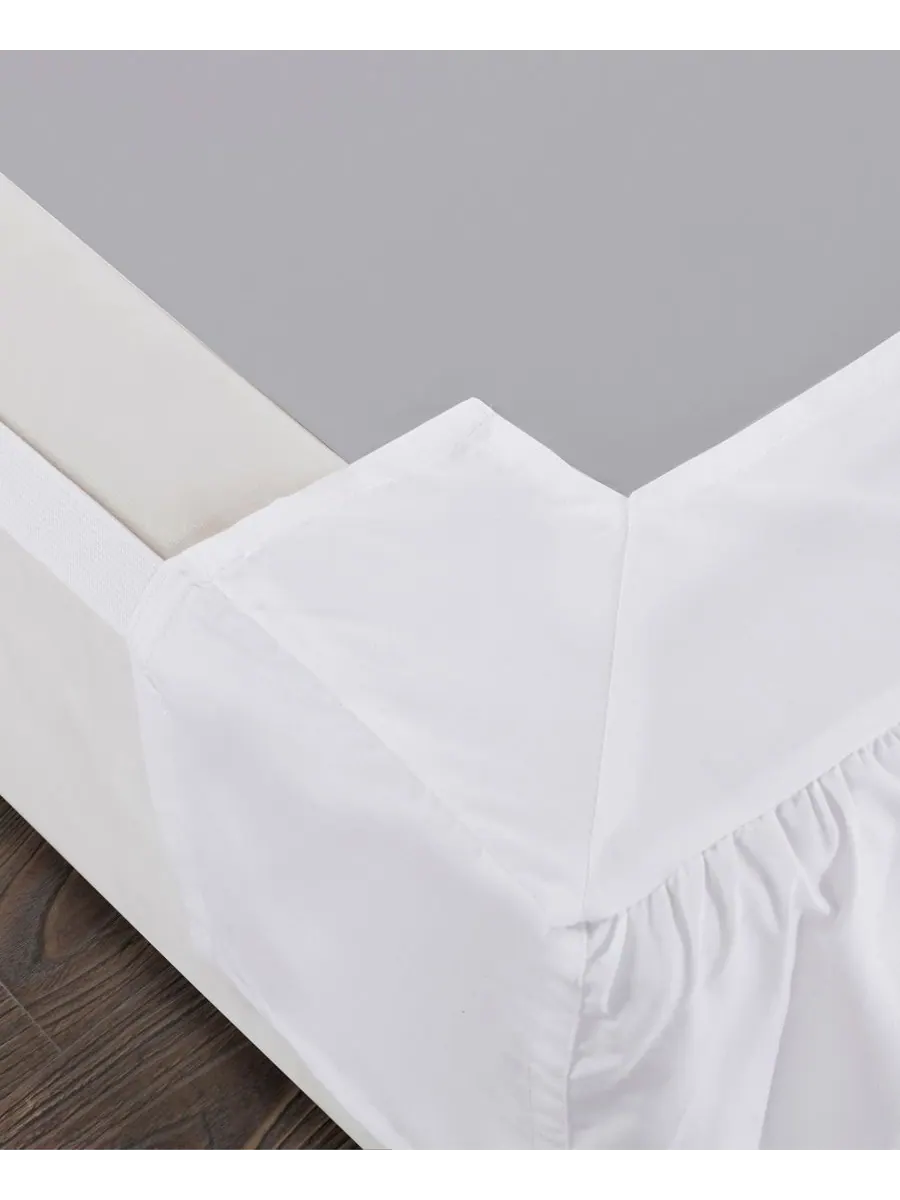 Покрывало для кровати Magic Skirt с оборками, размер California King Bed Maker's — изображение 2 из 10, белый