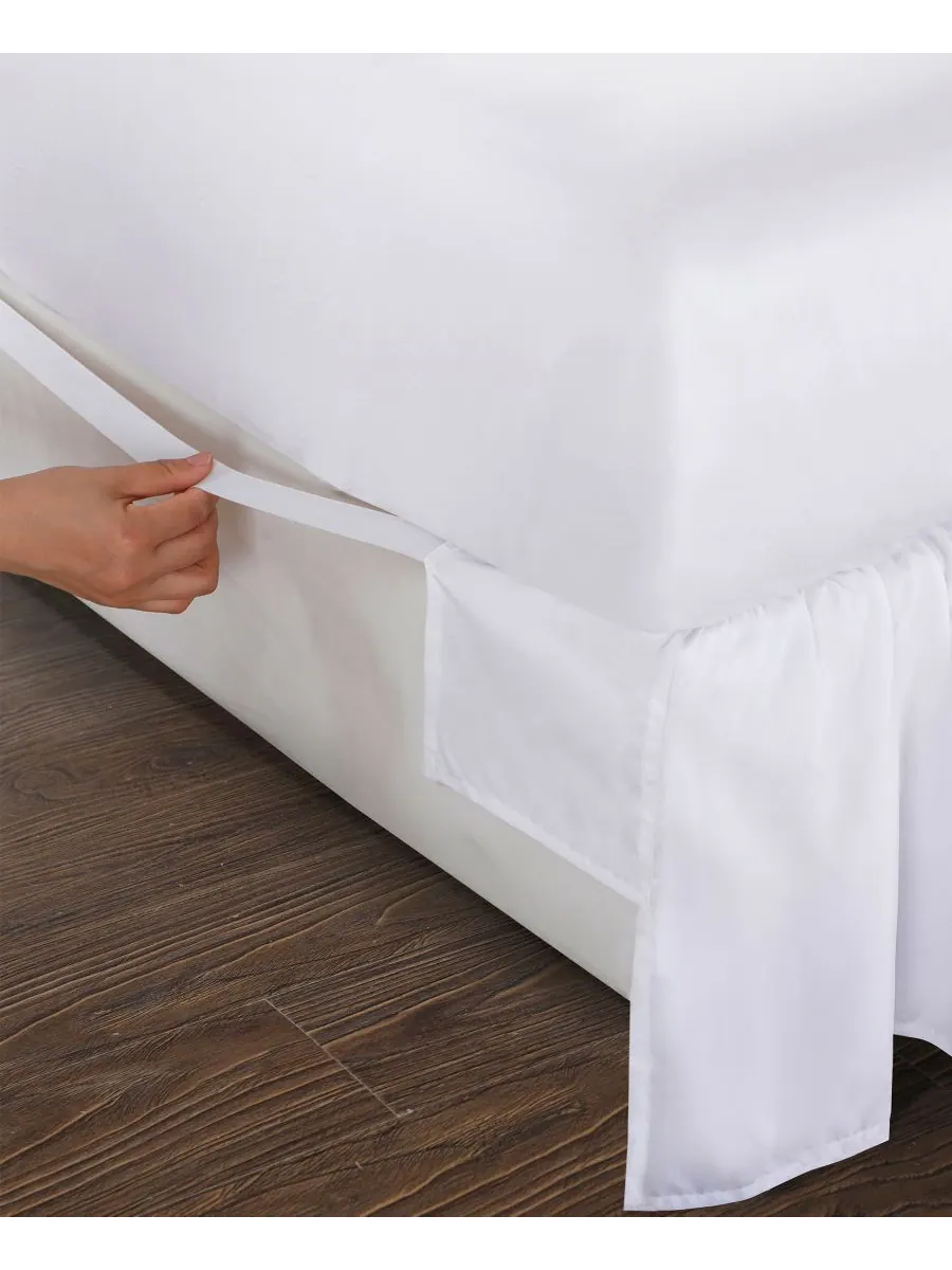 Покрывало для кровати Magic Skirt с оборками, размер California King Bed Maker's — изображение 3 из 10, белый