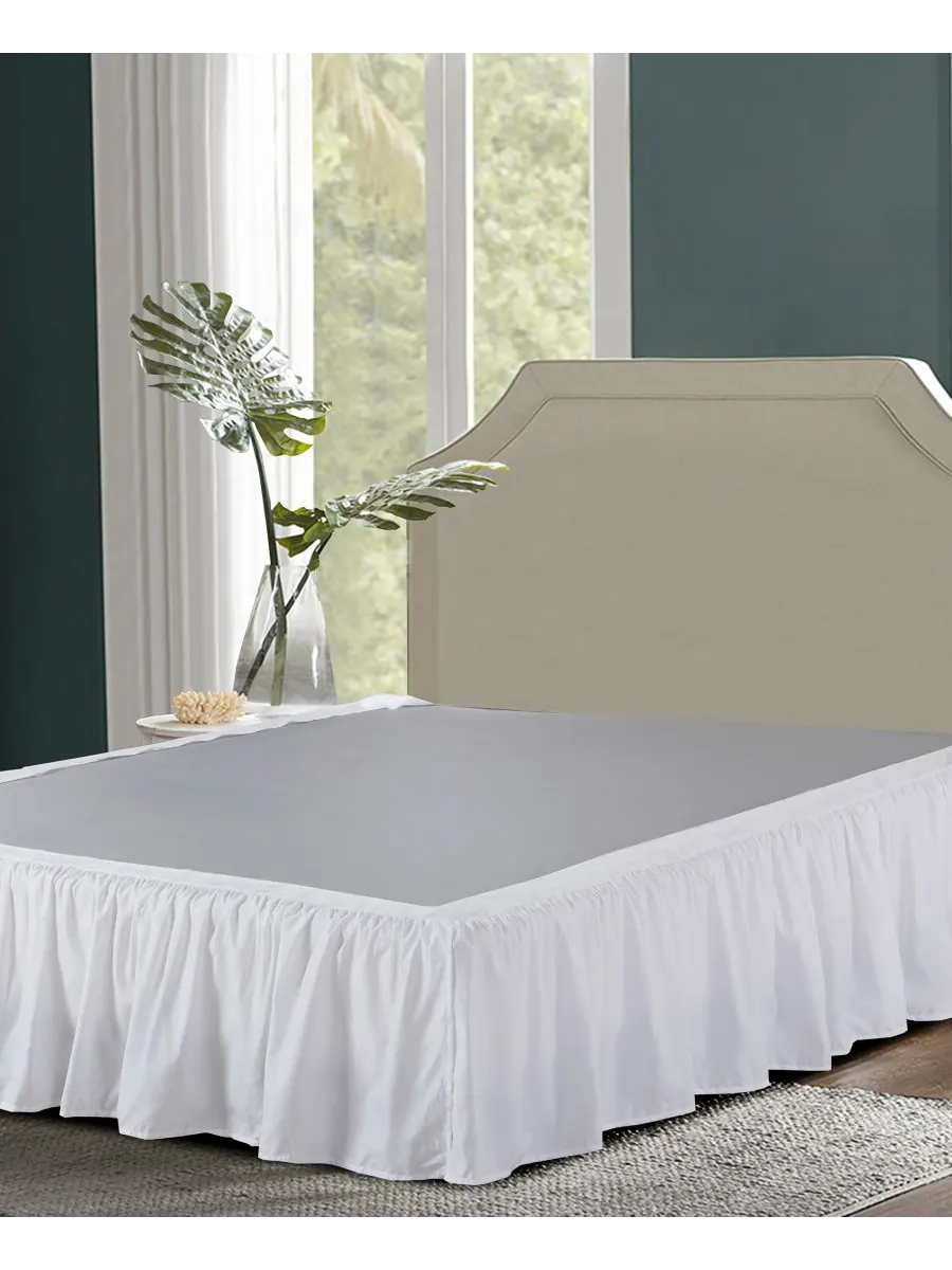Покрывало для кровати Magic Skirt с оборками, размер California King Bed Maker's — изображение 4 из 10, белый
