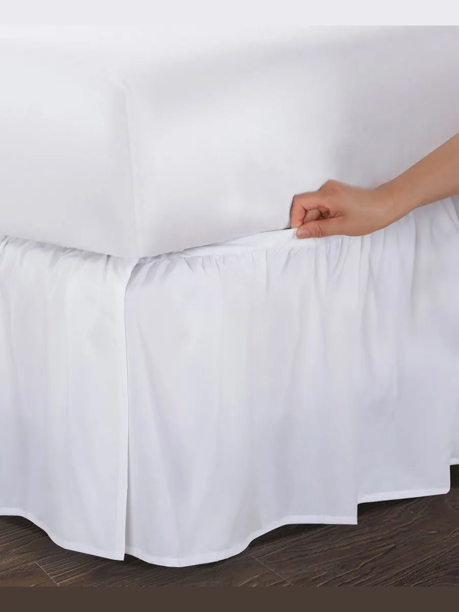 Покрывало для кровати Magic Skirt с оборками, размер California King Bed Maker's — изображение 5 из 10, белый