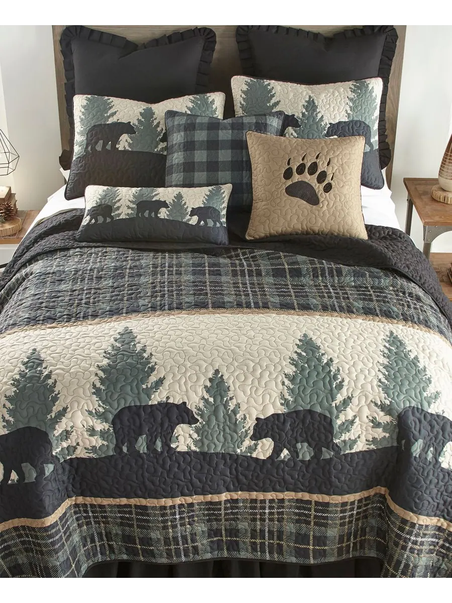 Комплект постельного белья Textiles Bear Walk из 3 предметов, размер Queen American Heritage — мульти