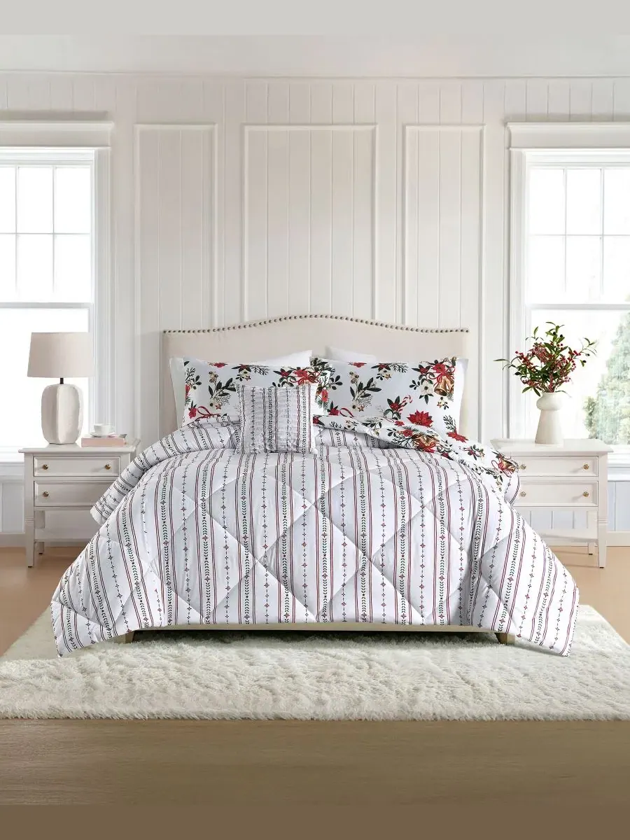 Комплект постельного белья Christmas Trimmings 3-Piece, Twin Lenox — изображение 2 из 10, мульти