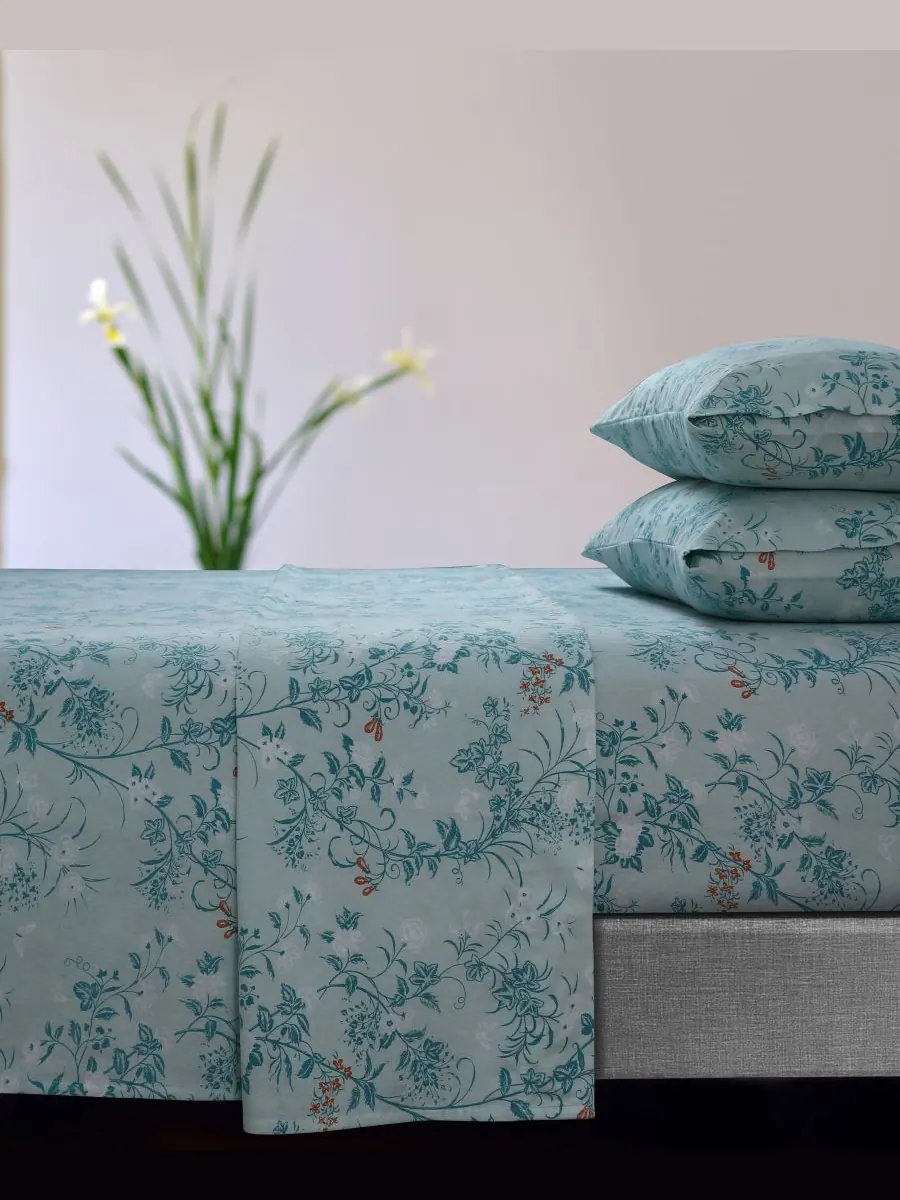 Комплект постельного белья Katy Floral Flannel Extra Deep Pocket, 4 предмета, размер California