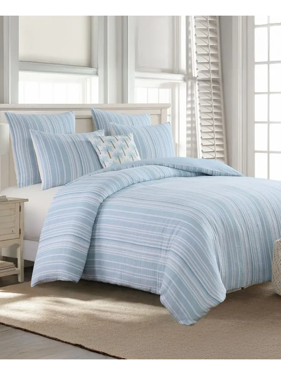 Комплект постельного белья Home Boracay Stripe Muslin Textured, 3 предмета, размер Queen Levtex