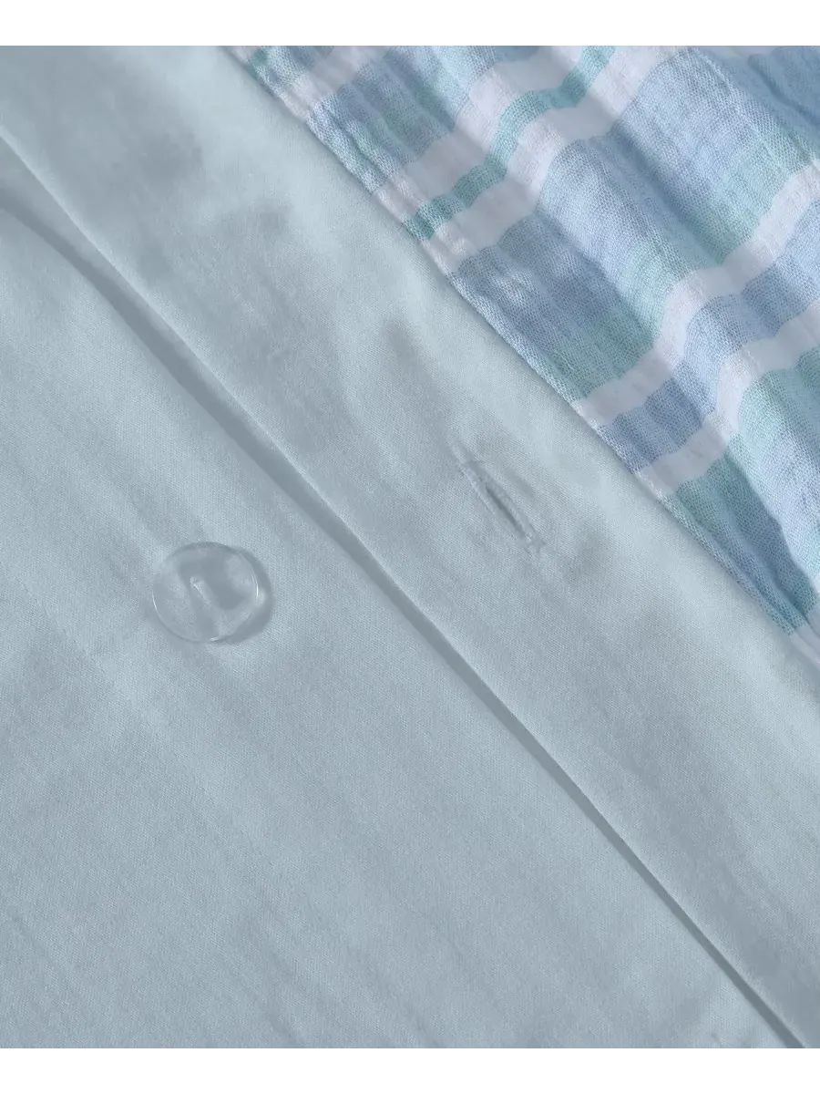 Комплект постельного белья Home Boracay Stripe Muslin Textured, 3 предмета, размер Queen Levtex — изображение 7 из 7, синий