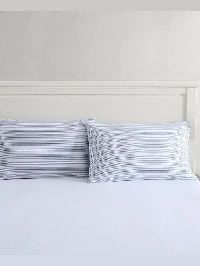 Пара стандартных наволочек из хлопка и перкаля в полоску Beaux Stripe Nautica — изображение 2 из 4