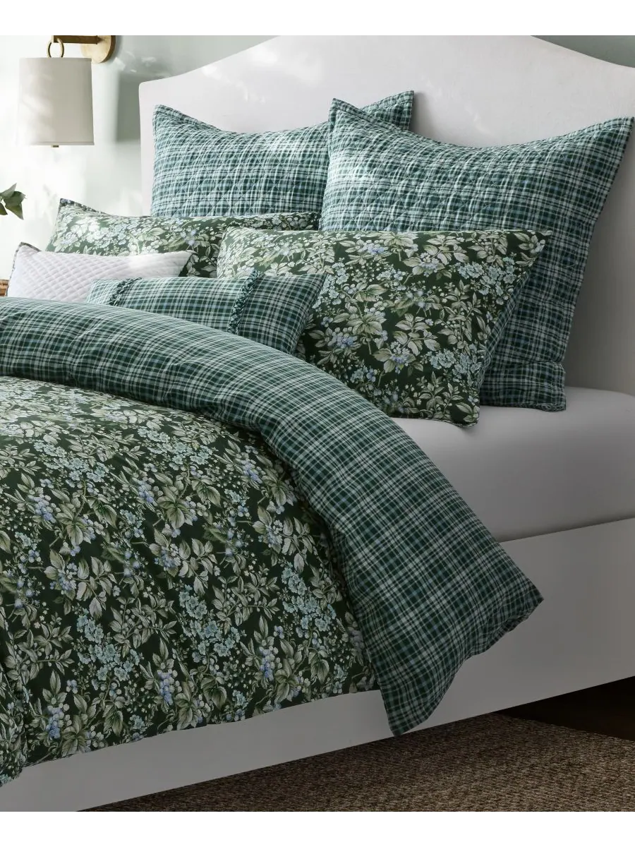 Комплект постельного белья Bramble Floral из хлопка, двусторонний, 7 предметов, размер Full/Queen — изображение 4 из 10