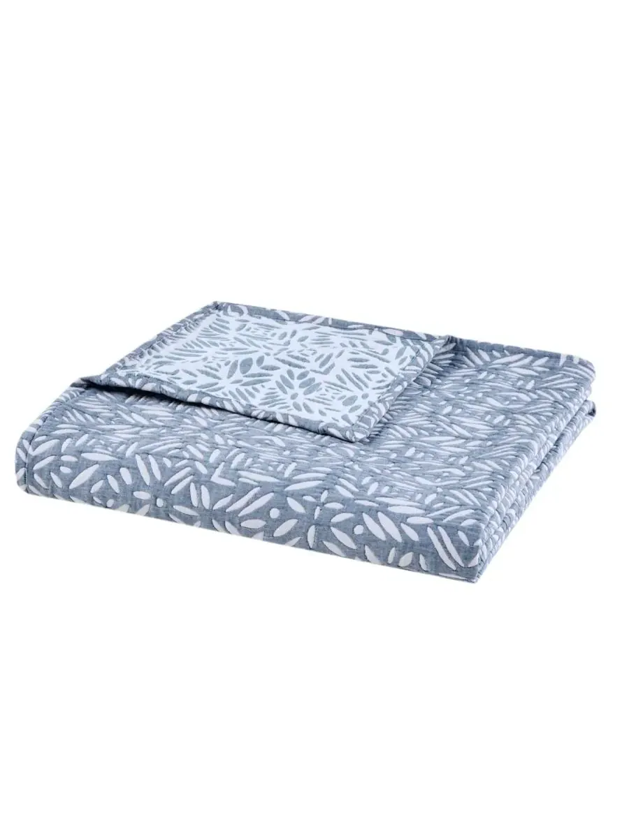 Комплект из 4 двусторонних покрывал Harmony Oversized Matelasse, размер King/California King — изображение 2 из 10, синий