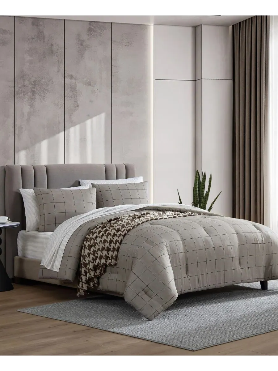 Комплект постельного белья Holden Grid из 8 предметов, размер King Kenneth Cole New York — изображение 4 из 7, коричневый
