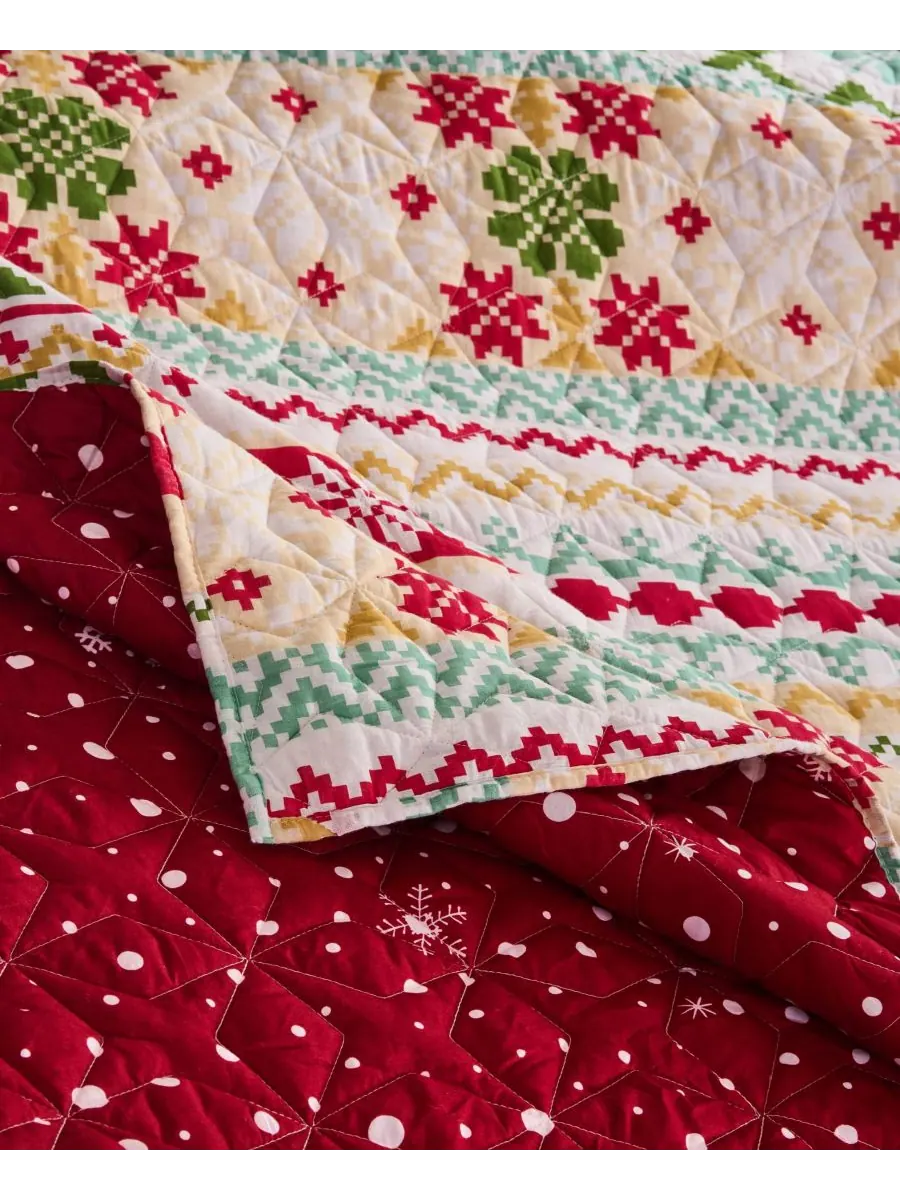 Комплект постельного белья Fair Isle Snow из 2 предметов, размер Twin Greenland Home Fashions — изображение 5 из 7, белый