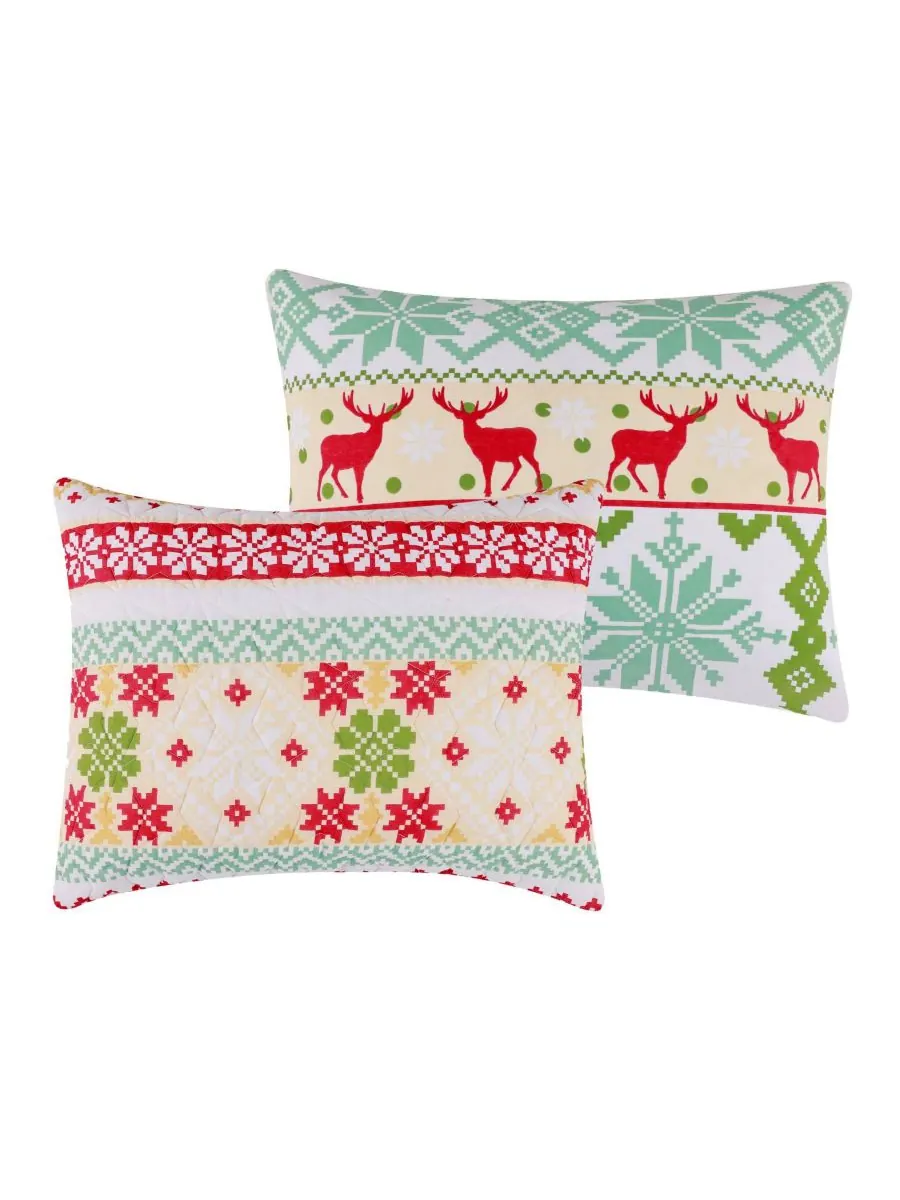 Комплект постельного белья Fair Isle Snow из 2 предметов, размер Twin Greenland Home Fashions — изображение 6 из 7, белый