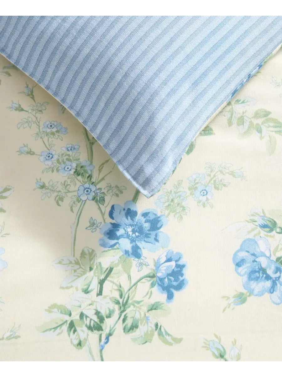 Комплект постельного белья Blossom Dance из 3 предметов, размер Full/Queen Laura Ashley — изображение 5 из 7, желтый синий
