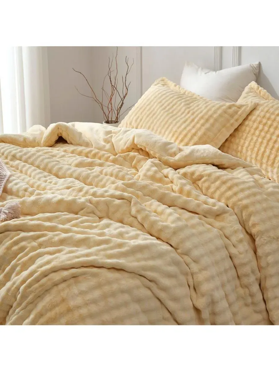 Одеяло-комфортер Snowball Double Chunky Bunny Oversized Comforter Set Coma Inducer — изображение 3 из 4, кремовый