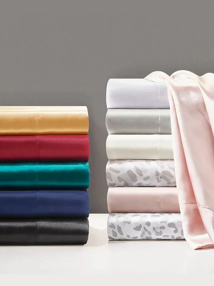 Пара атласных наволочек, King Madison Park Essentials — изображение 9 из 9, пудровый розовый