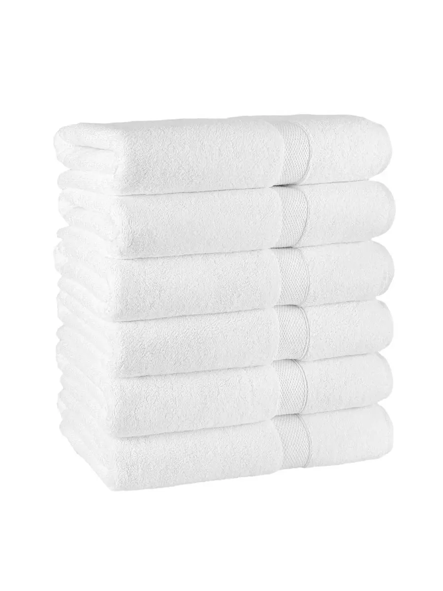 Набор из 6 банных полотенец турецкого хлопка Anovia Collection Linum Home — изображение 2 из 5, белый