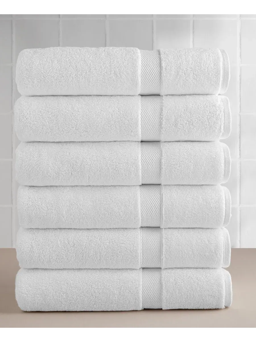 Набор из 6 банных полотенец турецкого хлопка Anovia Collection Linum Home — изображение 4 из 5, белый