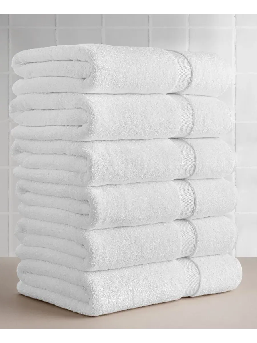 Набор из 6 банных полотенец турецкого хлопка Anovia Collection Linum Home — изображение 5 из 5, белый