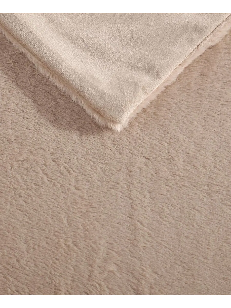 Однотонный плед из искусственного меха, 70 x 50 дюймов Kenneth Cole New York — изображение 2 из 6, чай