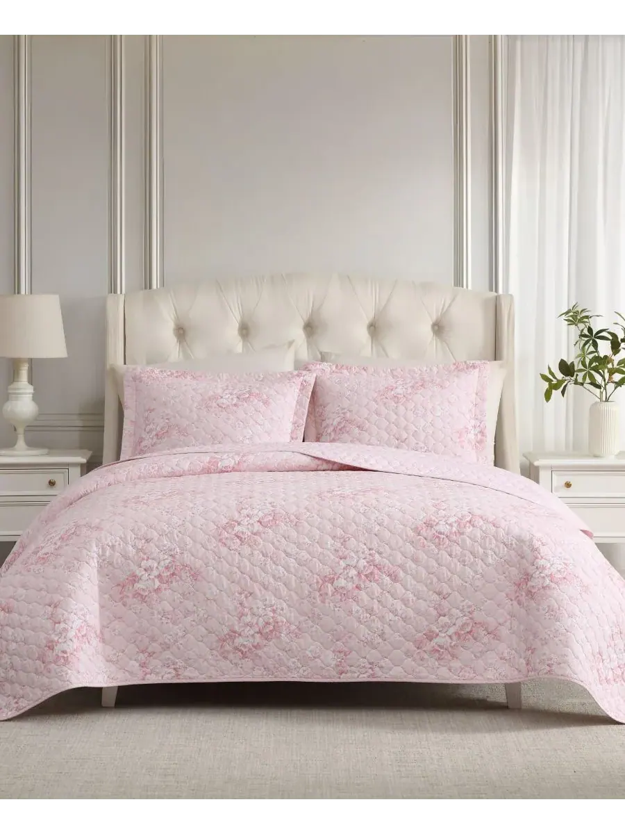Двусторонний стеганый комплект из 3 предметов Toile Delightful, размер King Laura Ashley
