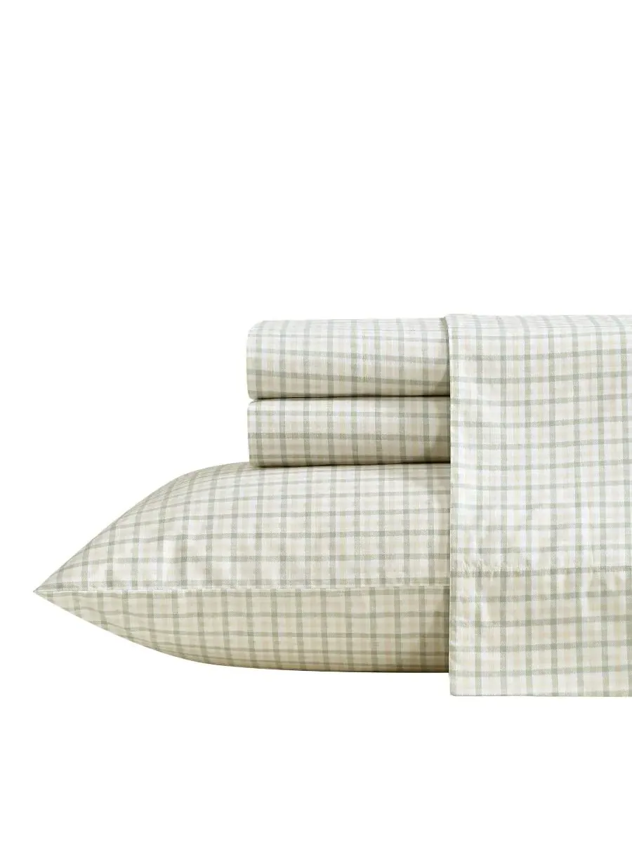Комплект постельного белья Calm Seas Gingham из хлопкового перкаля с плотностью 200 нитей, размер