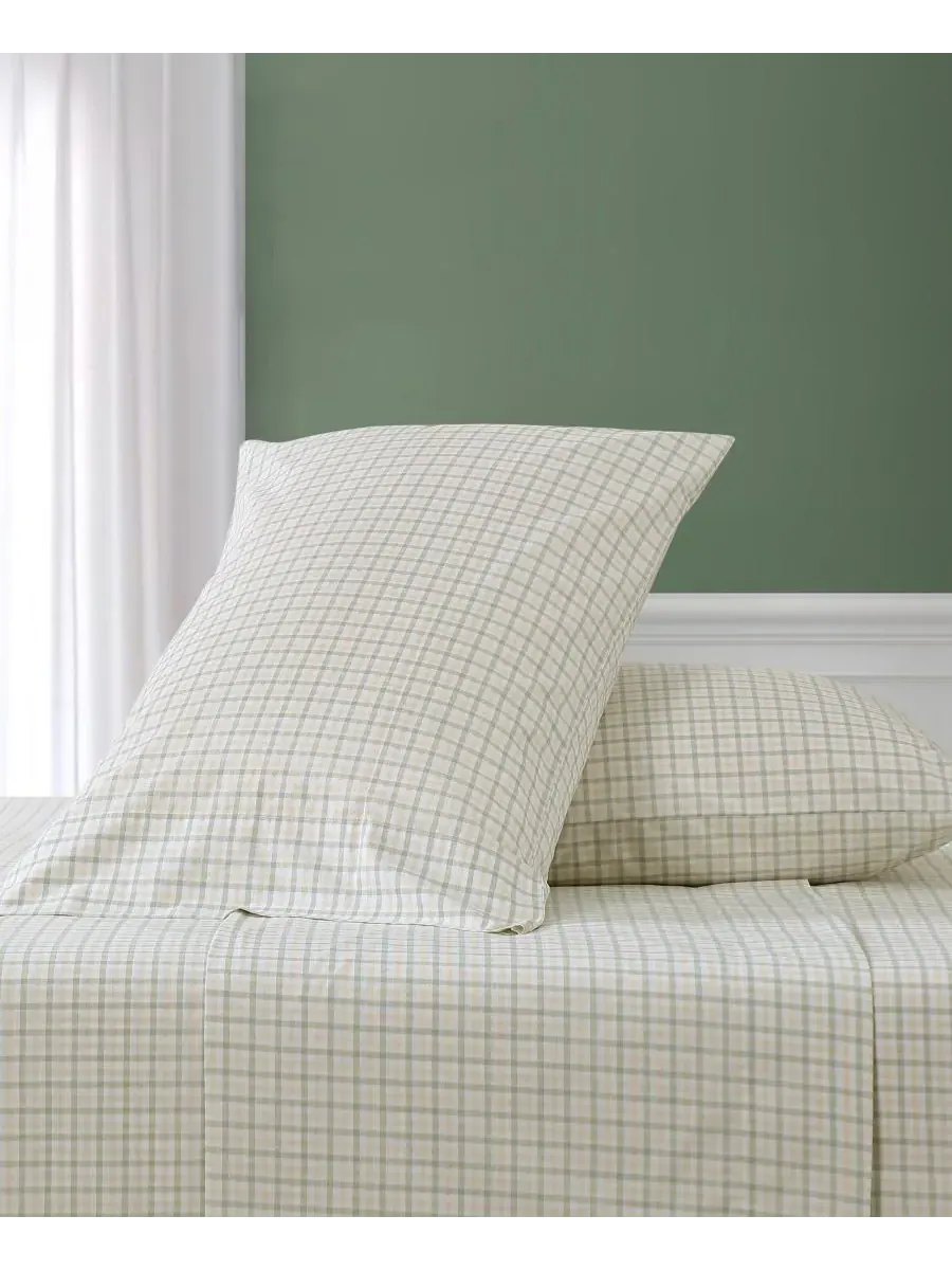 Комплект постельного белья Calm Seas Gingham из хлопкового перкаля с плотностью 200 нитей, размер — изображение 2 из 4