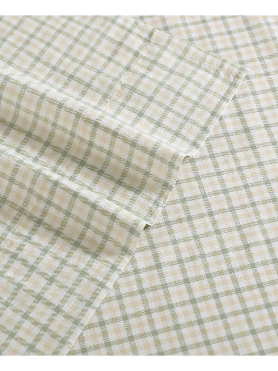 Комплект постельного белья Calm Seas Gingham из хлопкового перкаля с плотностью 200 нитей, размер — изображение 3 из 4