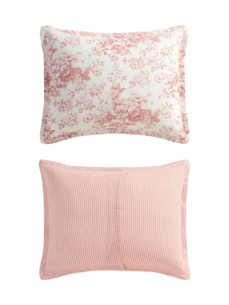 Комплект постельного белья Toile Delight из 3 предметов, размер King Laura Ashley — изображение 7 из 7, розовый/кремовый