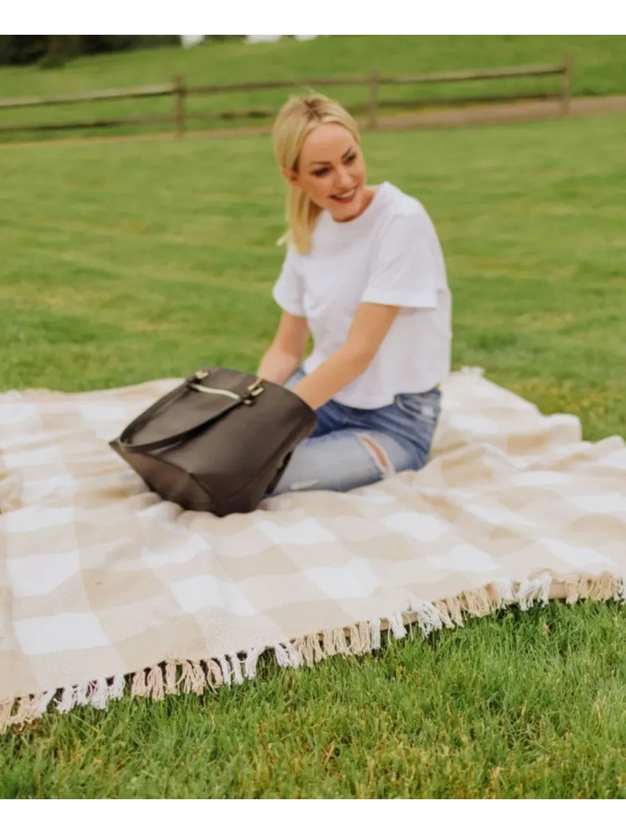 Плед для пикника «Монтесито» с упряжью Picnic Time — изображение 3 из 6, бежевый