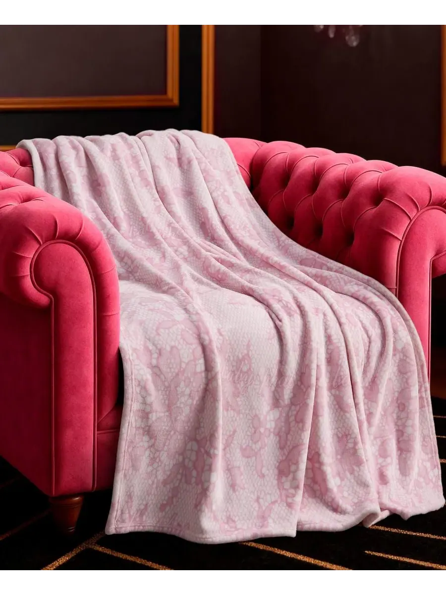 Большой плюшевый плед, 152 x 178 см Baby Phat — изображение 2 из 5, розовый