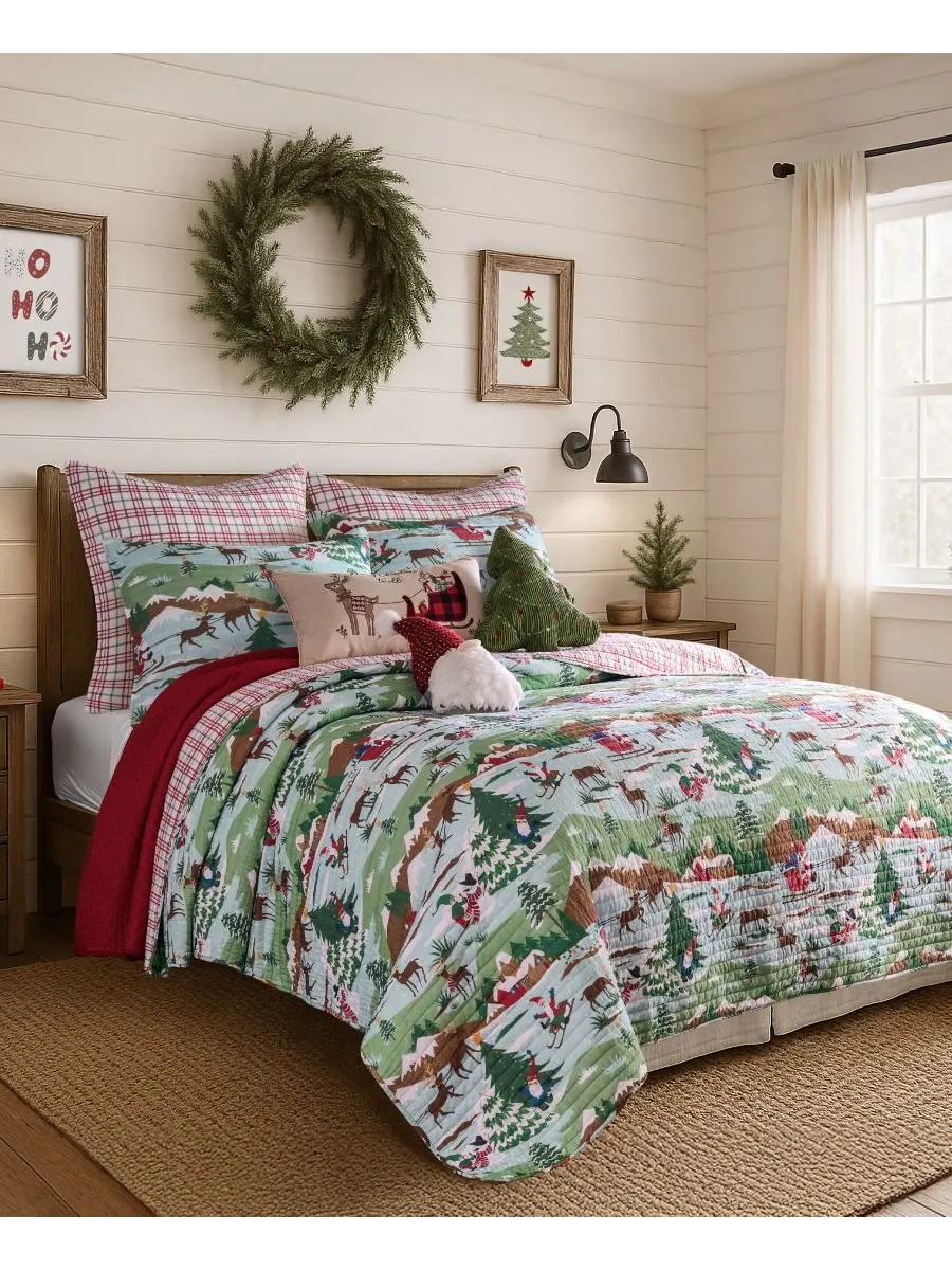 Комплект постельного белья Home Merry Mountains, 3 предмета, двусторонний, размер King/California