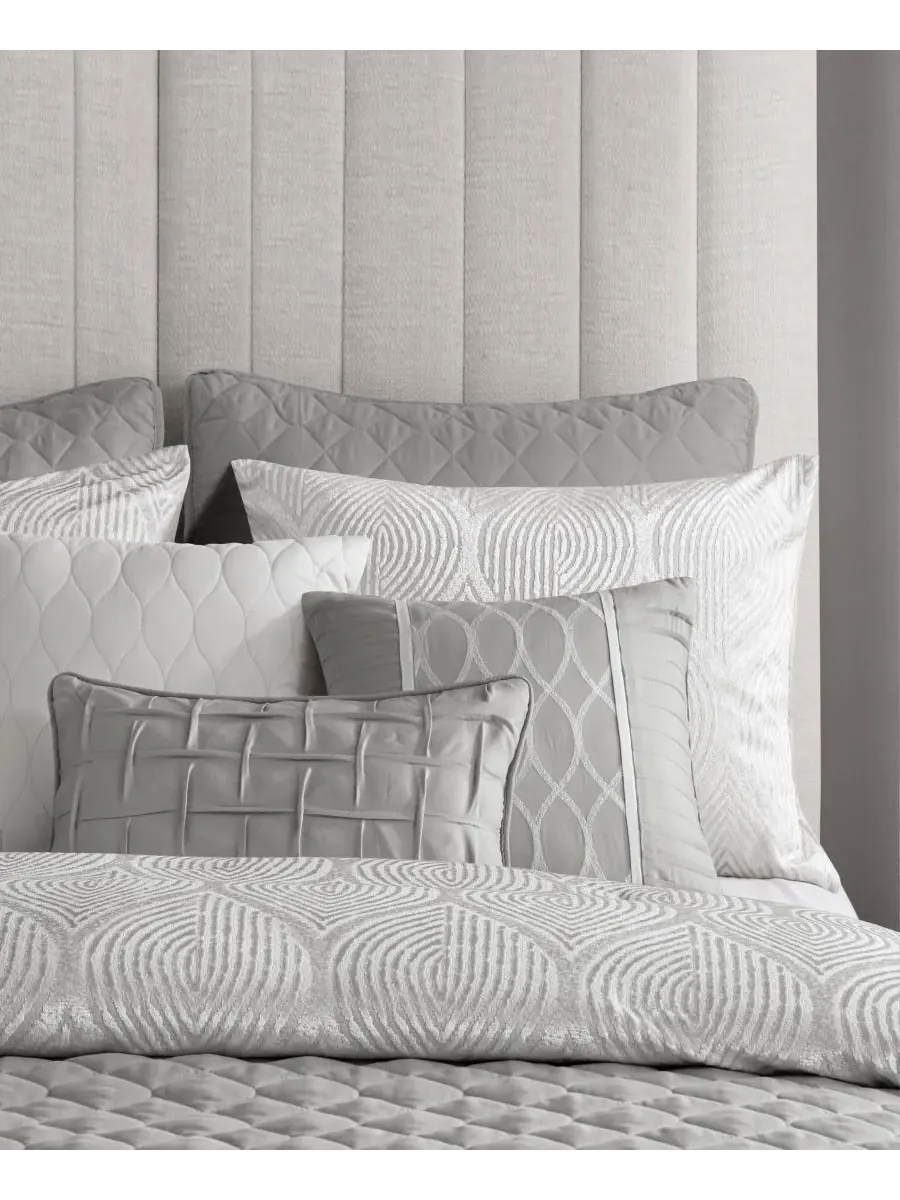 Комплект постельного белья Nocturne Jacquard, 10 предметов, размер King Madison Park — изображение 4 из 9, серый