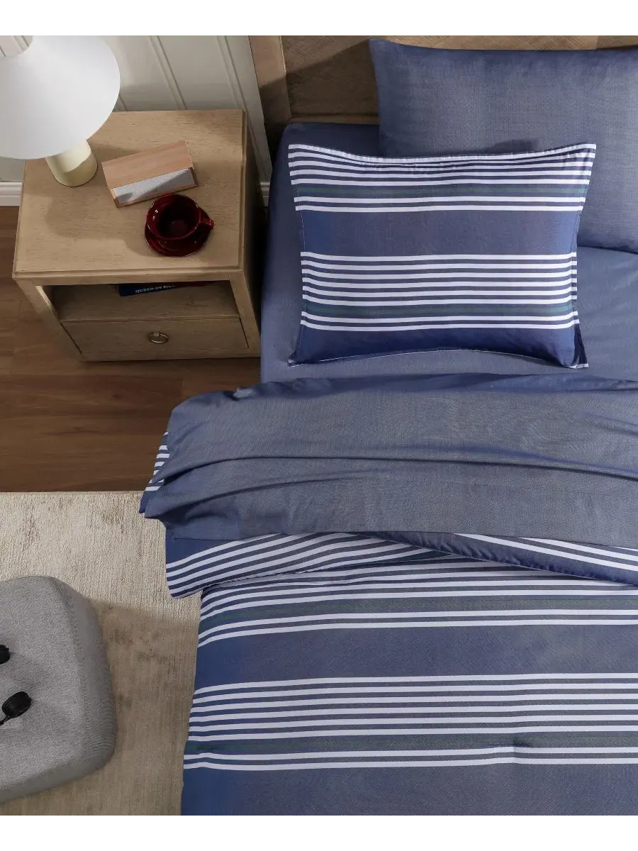 Комплект постельного белья 7 предметов Lido Stripe Tommy Hilfiger — изображение 3 из 8, синий