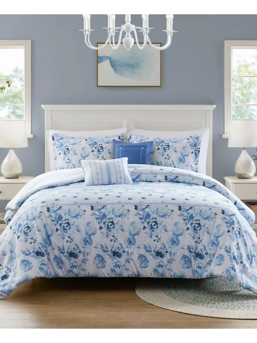 Комплект постельного белья Christa Floral Striped из 5 предметов, размер Full/Queen Intelligent