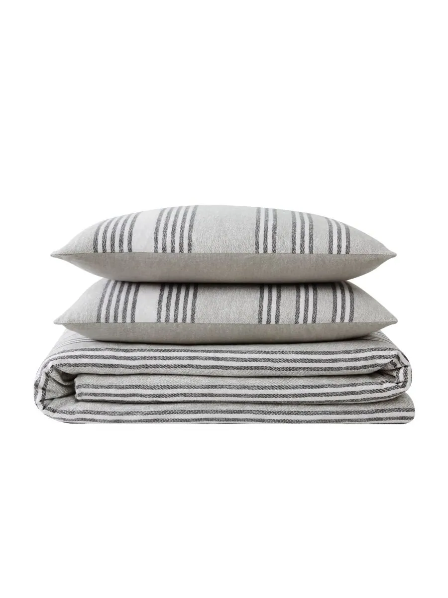 Комплект постельного белья kiel stripe из 3 предметов, фланель, размер full/queen. Truly Soft — изображение 4 из 4, серый