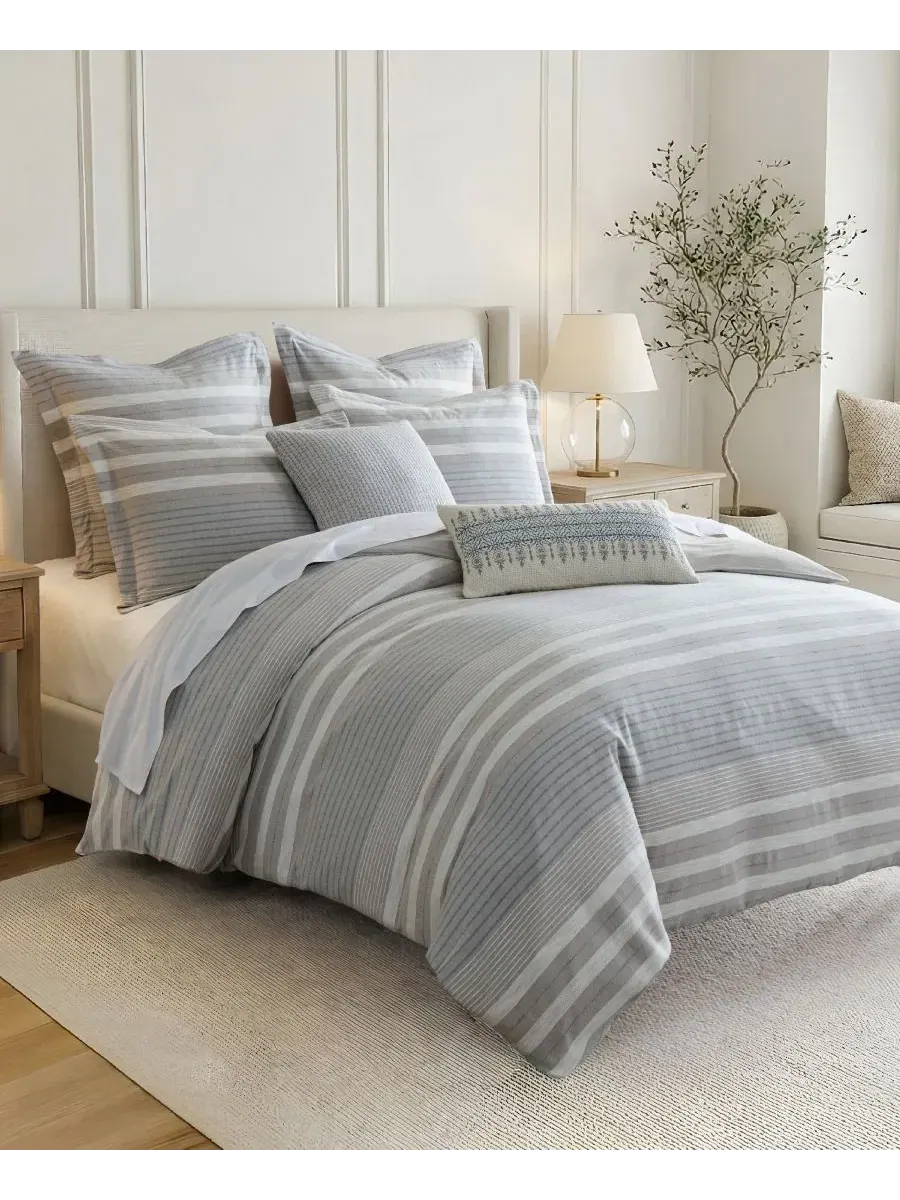 Комплект стеганого одеяла с полосатым принтом, двусторонний, Hawthorn Stripes Levtex Home