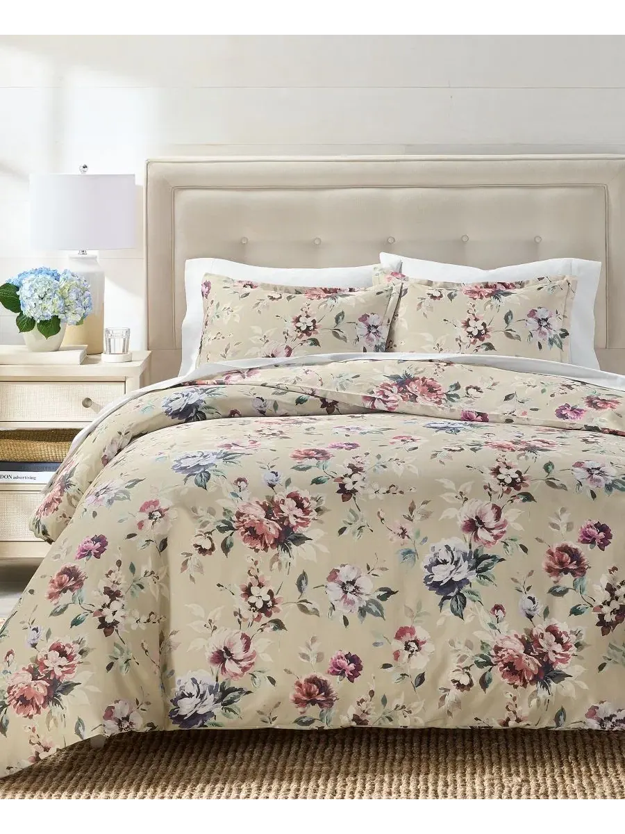 Комплект стеганого одеяла Ophelia Floral, 3 предмета Charter Club — изображение 3 из 9, бежевый