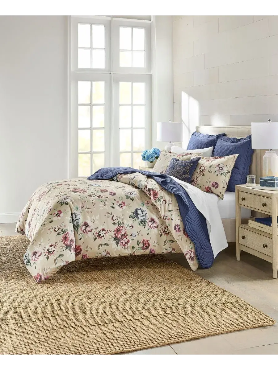 Комплект стеганого одеяла Ophelia Floral, 3 предмета Charter Club — изображение 9 из 9, бежевый
