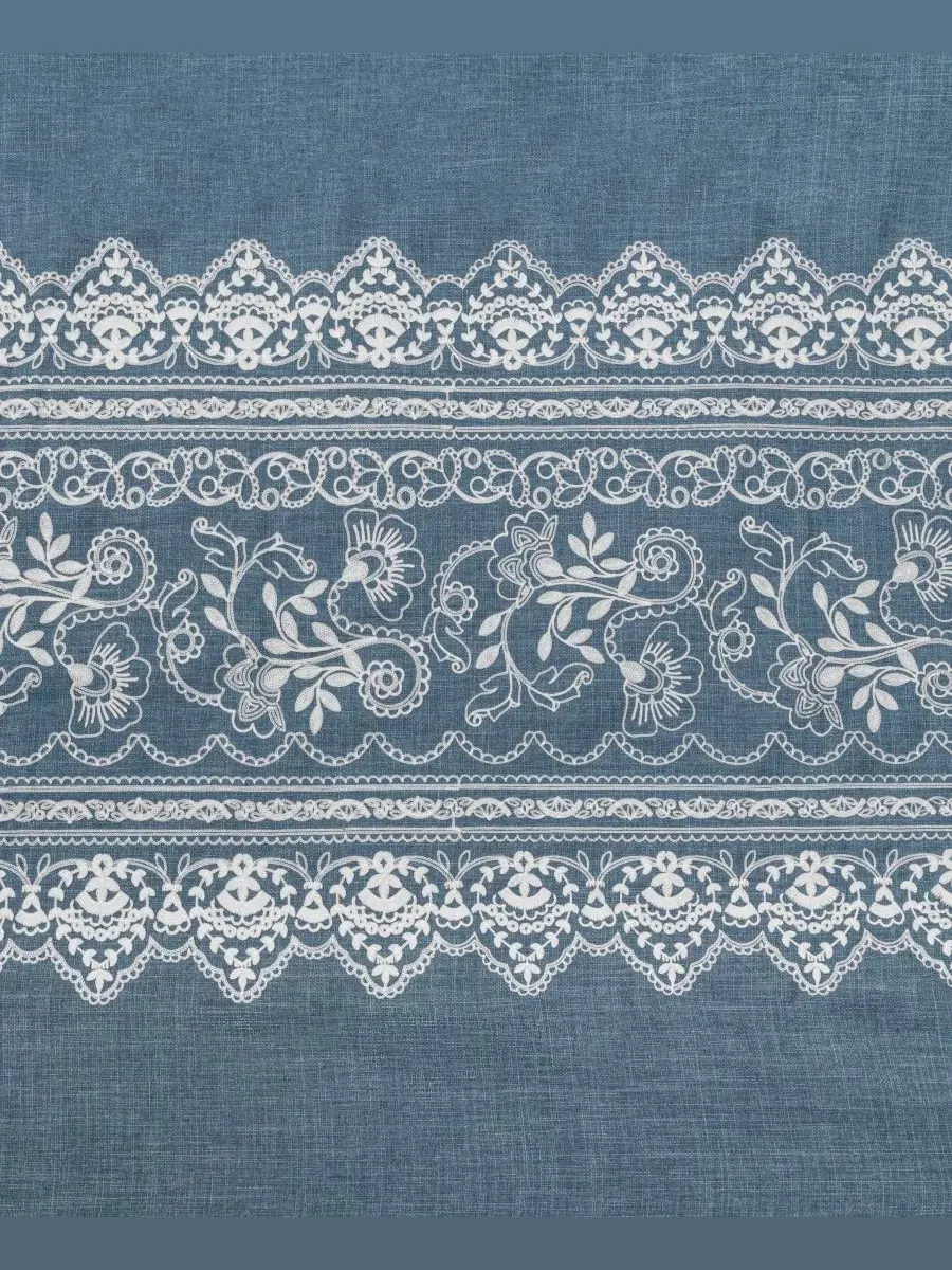 Комплект постельного белья Chantalee Floral, королевский размер J Queen New York — изображение 7 из 7, джинсовый синий