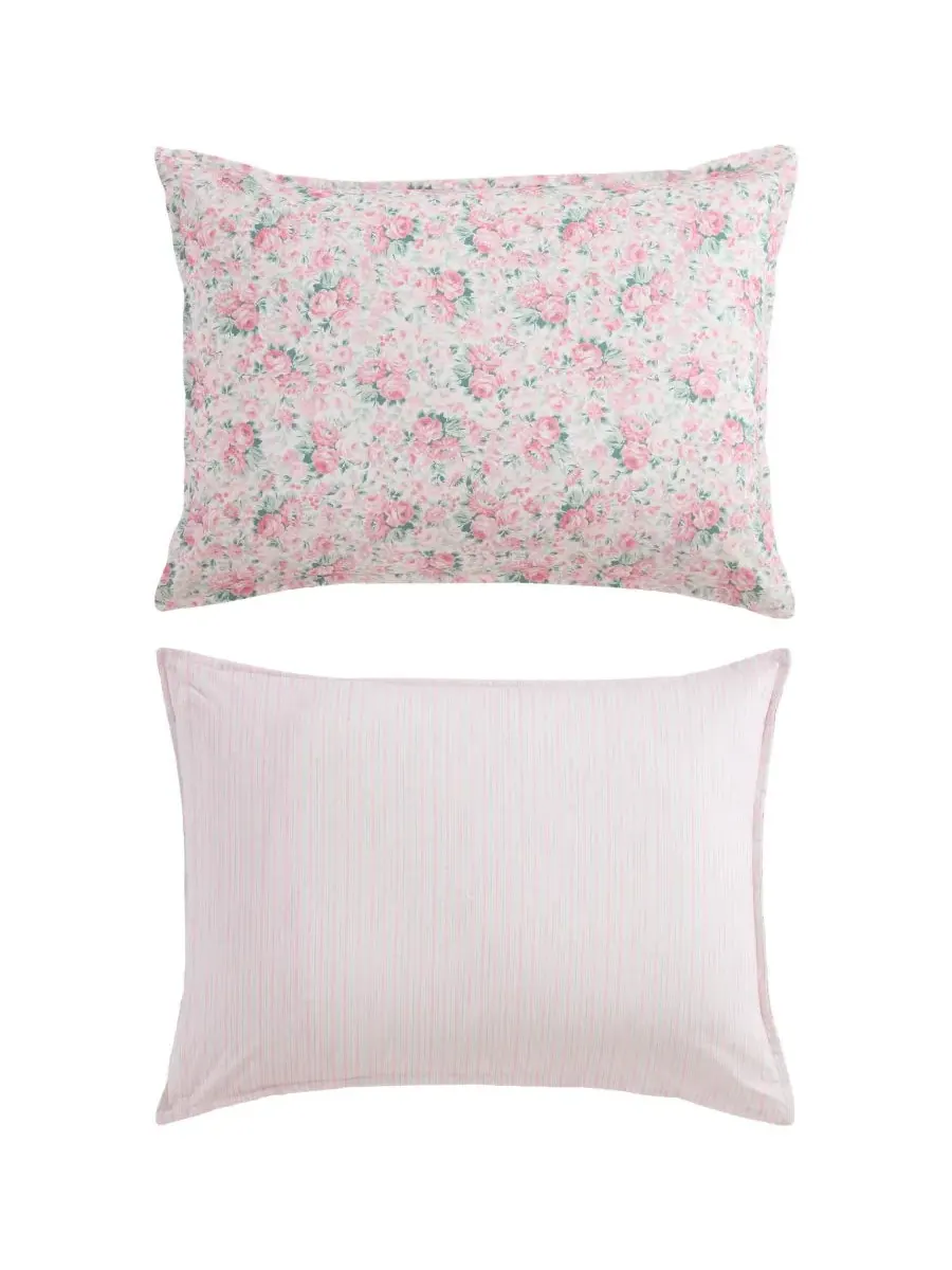 Двусторонний комплект постельного белья Pamelas Posies, 7 предметов, размер King Laura Ashley — изображение 8 из 8, розовый