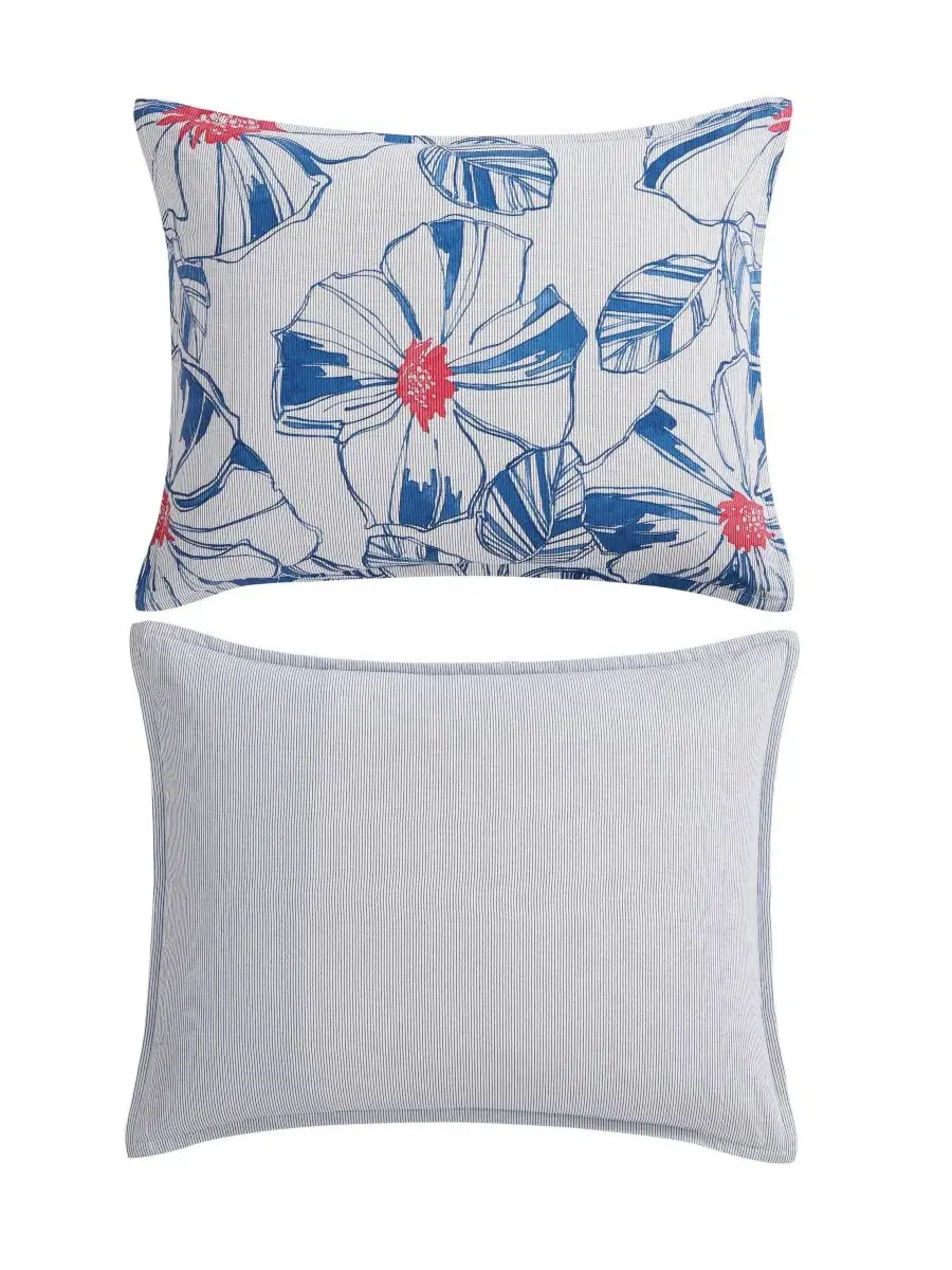 Комплект стеганого одеяла с флористическим принтом Paradise Cove Tommy Hilfiger — изображение 9 из 9, синий