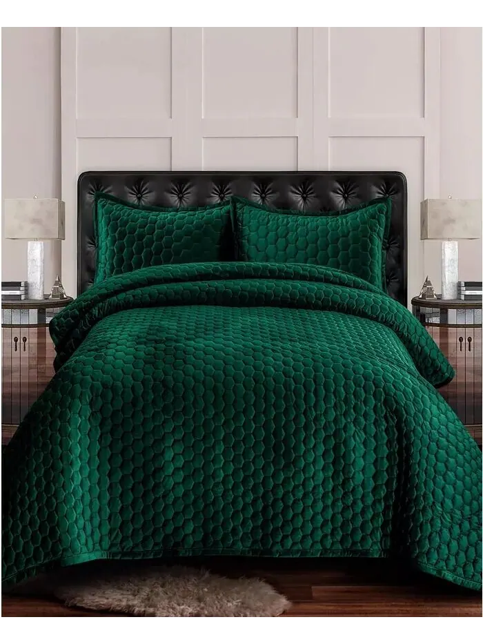 Lugano Honeycomb Velvet Большой однотонный комплект одеял Tribeca Living