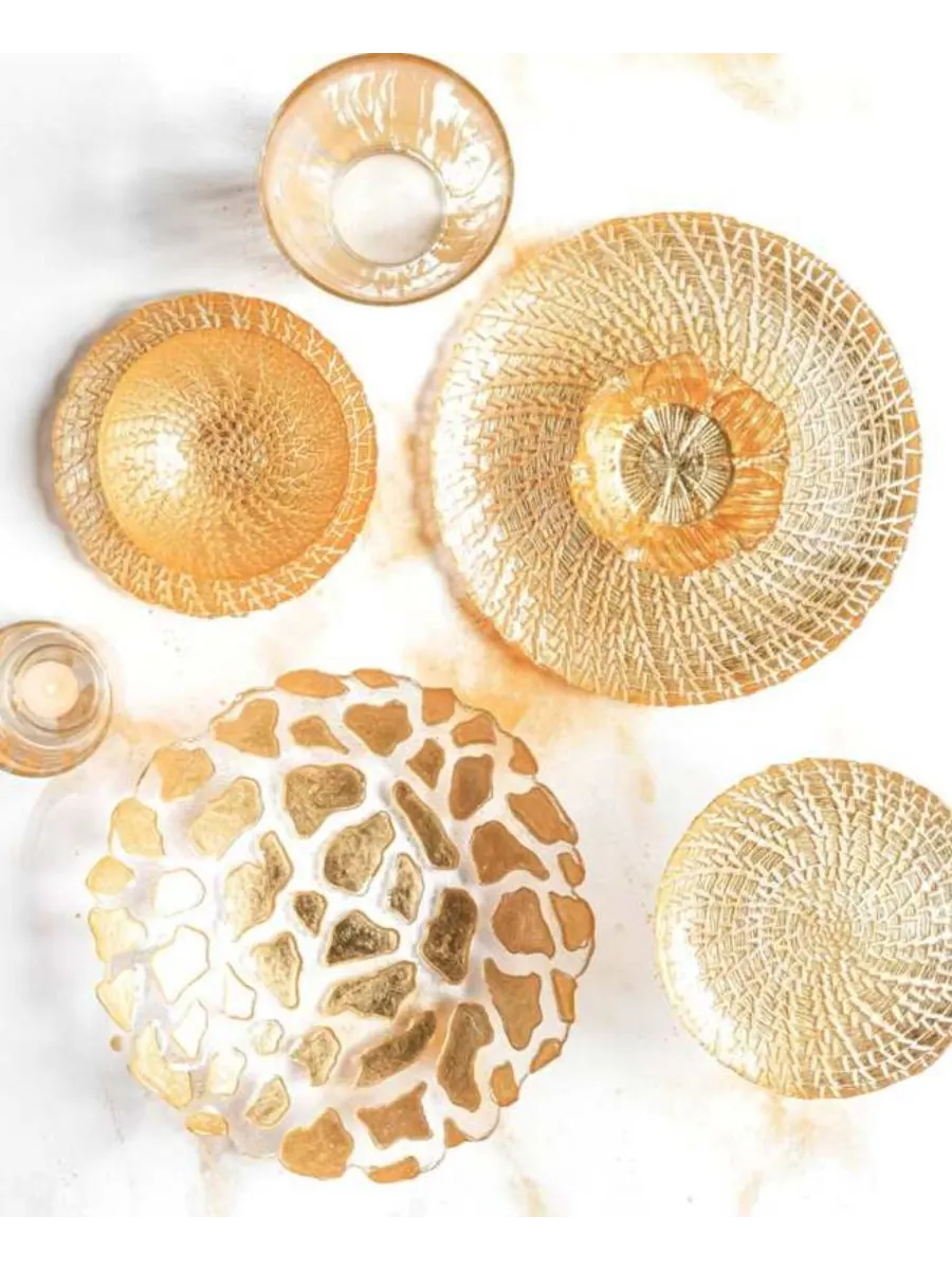 VIETRI Маленькая миска Rufolo Glass Gold Crocodile — изображение 3 из 3, золото
