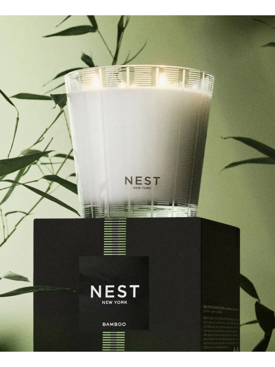 NEST New York Бамбуковая свеча с тремя фитилями, 21,1 унции — изображение 3 из 5, бежевый