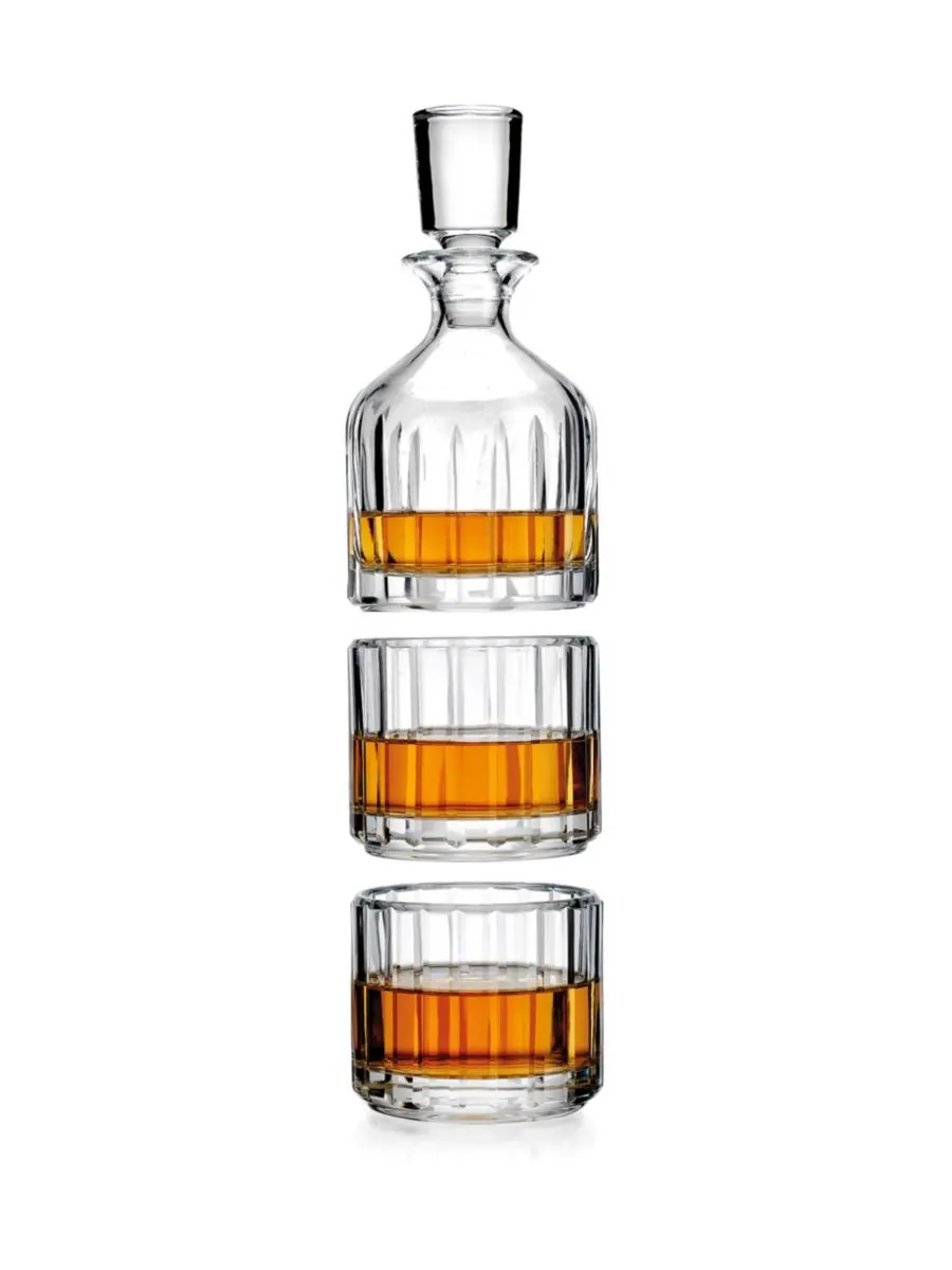 Набор из 3 графинов Parallels Stacking Decanter Godinger — изображение 3 из 5, прозрачный