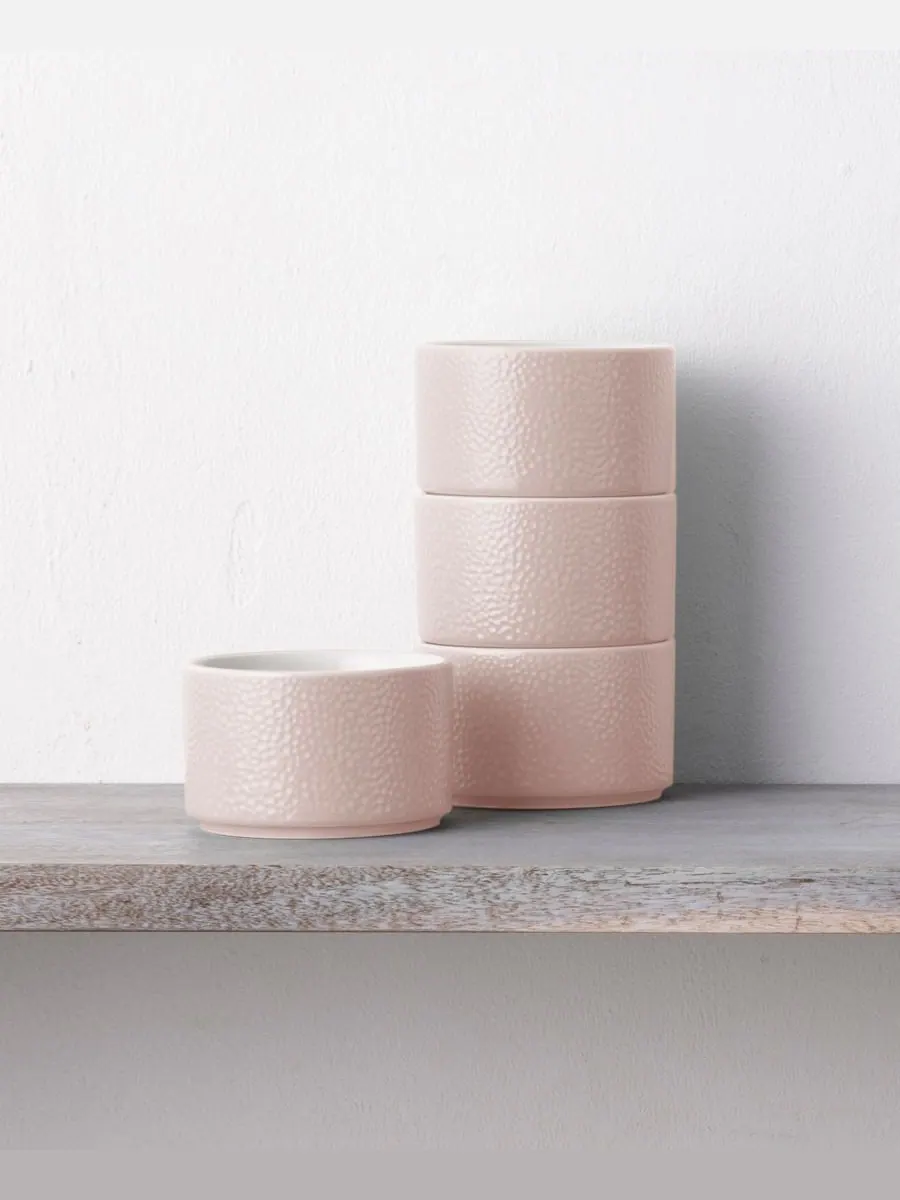 Набор из 4 мини-боулов Colortex Stone Stax Noritake — изображение 3 из 9, пудровый розовый